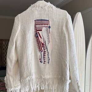 MSGM rare frayed tweed blazer with back design